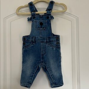 H&M | (2-4M) Infant Denim Blue Bear Face Overalls
